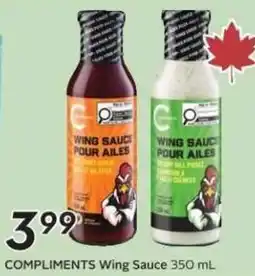 Sobeys COMPLIMENTS Wing WING SAUCE WING SAUCE POUR AILES POUR AILES offer