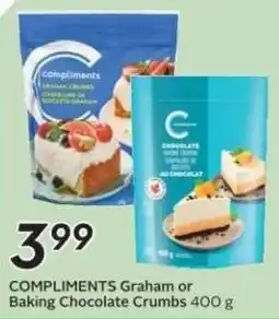 Sobeys COMPLIMENTS Graham or Baking Chocolate Crumbs offer