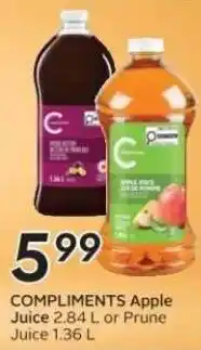 Sobeys COMPLIMENTS Apple Juice offer