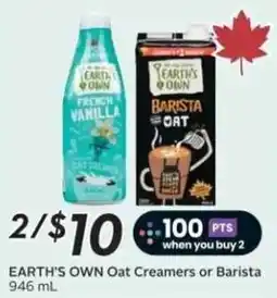 Sobeys EARTH'S OWN Oat Creamers or Barista offer