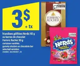 Maxi Friandises gélifiées nerds ou barres de chocolat ferrero rocher offer