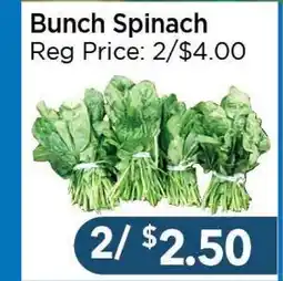 Blue Sky Supermarket Bunch Spinach offer