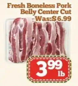 Nations Fresh Foods Fresh Boneless Pork Belly Center Cut offer