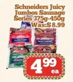 Nations Fresh Foods Schneiders Juicy Jumbos Sausage Series offer