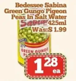 Nations Fresh Foods Bedessee Sabina Green Gungo Pigeon Peas In Salt Water offer