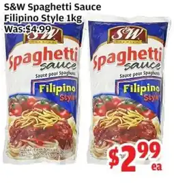Top Food Supermarket S&W Spaghetti Sauce Filipino Style offer