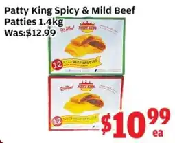 Top Food Supermarket Patty King Spicy & Mild Beef Patties offer