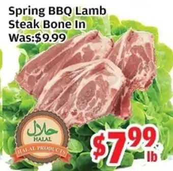Top Food Supermarket Spring BBQ Lamb Steak Bone In offer