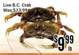 Nations Fresh Foods Live B.C. Crab offer