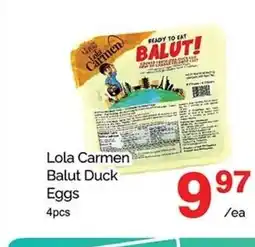 T&T Supermarket Lola Carmen Balut Duck Eggs 4pcs offer