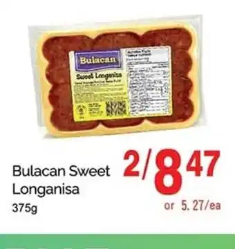 T&T Supermarket Bulacan Sweet Longanisa offer