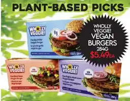 Fiesta Farms WHOLLY VEGGIE! VEGAN BURGERS offer