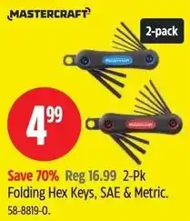 Canadian Tire MASTERCRAFT Folding Hex Keys, SAE & Metric. offer