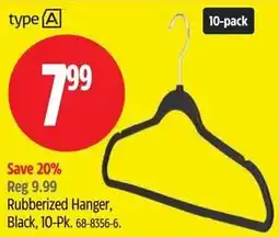 Canadian Tire type A Rubberized Hanger 10-pack offer