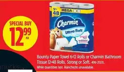 Canadian Tire Bounty Paper Towel 6-12 Rolls offer