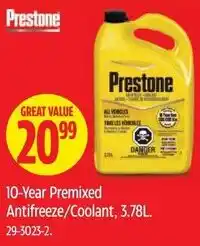 Canadian Tire Prestone 10-Year Premixed Antifreeze/Coolant offer