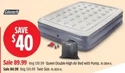 Canadian Tire Coleman Queen Double-High Air Bed with Pump offer