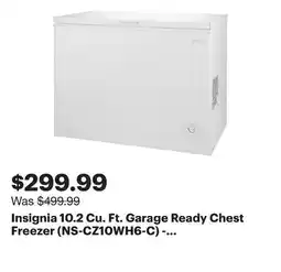 Best Buy Insignia 10.2 Cu. Ft. Garage Ready Chest Freezer (NS-CZ10WH6-C) - White - Only at Best Buy offer
