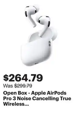 Best Buy Open Box - Apple AirPods Pro 3 Noise Cancelling True Wireless Earbuds with MagSafe Charging Case offer