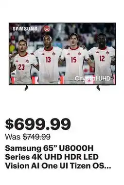 Best Buy Samsung 65 U8000H Series 4K UHD HDR LED Vision AI One UI Tizen OS Smart TV (UN65U8000HFXZC) - 2026 offer