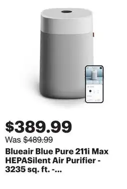 Best Buy Blueair Blue Pure 211i Max HEPASilent Air Purifier - 3235 sq. ft. - White offer