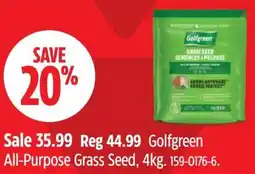 Canadian Tire Golfgreen All-Purpose Grass Seed offer