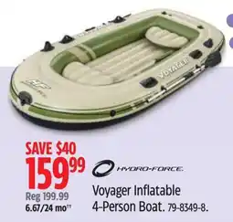 Canadian Tire HYDRO-FORCE Voyager Inflatable 4-Person Boat offer