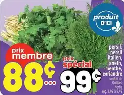 Metro persil, persil italien, aneth, menthe, coriandre offer