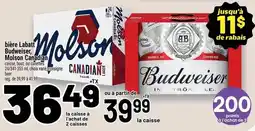 Metro bière Labatt Budweiser, Molson Canadian offer