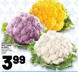 Metro chou-fleur blanc, orange ou mauve offer