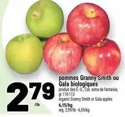Metro pommes Granny Smith ou Gala biologiques offer