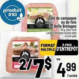 Metro pâté de campagne ou de foie La Belle Bretagne offer