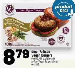 Metro dîner Artisan Vegan Burgers offer