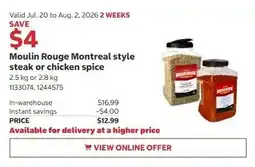 Costco Moulin Rouge Montreal style steak or chicken spice offer