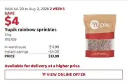 Costco Yupik rainbow sprinkles offer