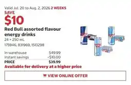 Costco Red Bull assorted flavour energy drinks offer