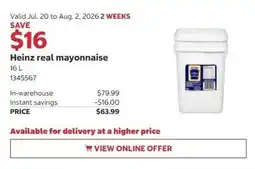 Costco Heinz real mayonnaise offer