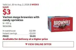 Costco Vachon mega brownies with candy sprinkles offer