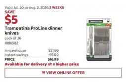 Costco Tramontina ProLine dinner knives offer
