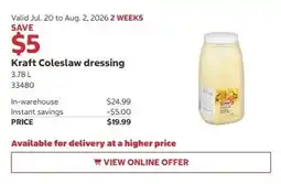 Costco Kraft Coleslaw dressing offer