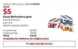 Costco Excel Refreshers gum offer