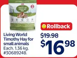 Walmart Living World Timothy Hay for small animals offer