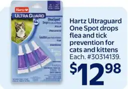 Walmart Hartz Ultraguard One Spot Drops Flea and Tick Prevention for Cats and Kittens offer
