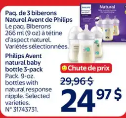 Walmart Philips Avent natural baby bottle 3-pack offer