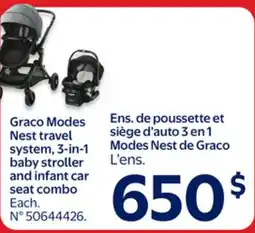 Walmart Graco Modes Nest travel system, 3-in-1 baby stroller and infant car seat combo offer