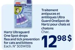 Walmart Hartz Ultraguard One Spot drops flea and tick prevention for cats and kittens offer