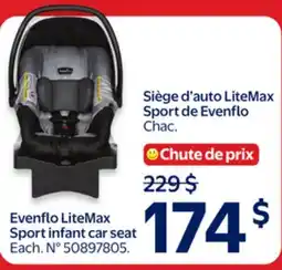 Walmart Evenflo LiteMax Sport infant car seat offer