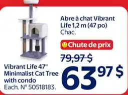 Walmart Vibrant Life 47 Minimalist Cat Tree with condo offer