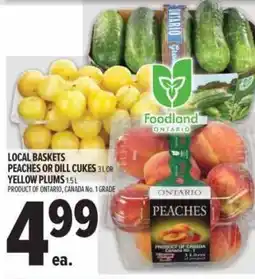 Metro Local baskets peaches or dill cukes or yellow plums offer