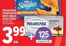 Metro Philadelphia cream cheese or kraft singles sliced cheese offer